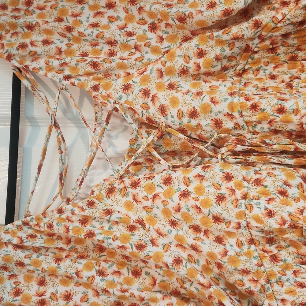 NWOT Torrid Sz 5 Marigold Spring Summer Top Blouse Corset Back Can Be Adjusted - Picture 6 of 10